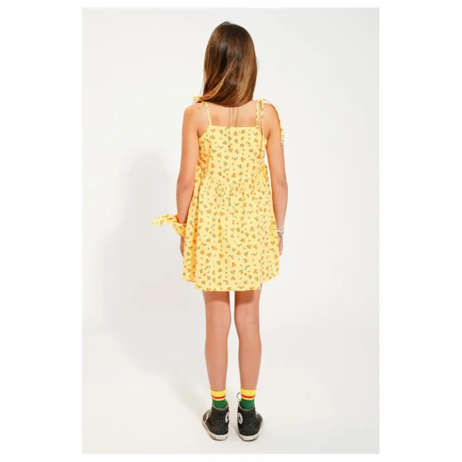 Hot Piupiuchick Robe Fleuri Coton Bio | Jaune