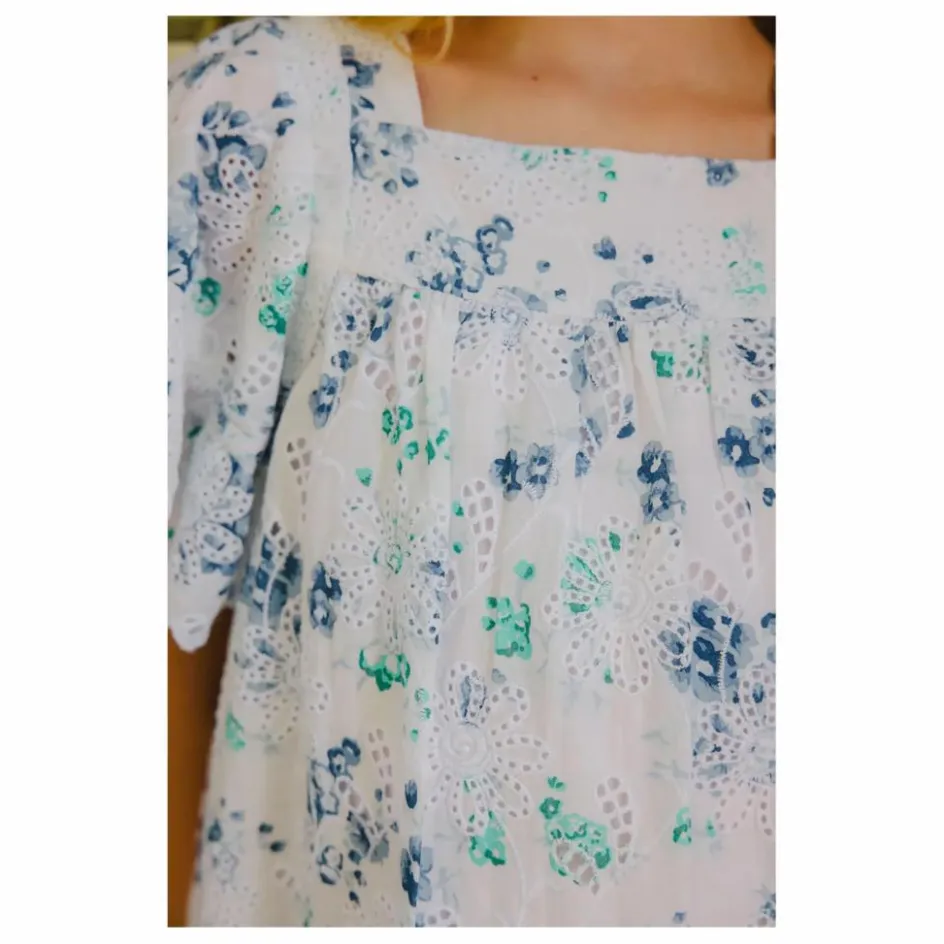 Sale Tartine et Chocolat Robe Ajourée Liberty | Blanc