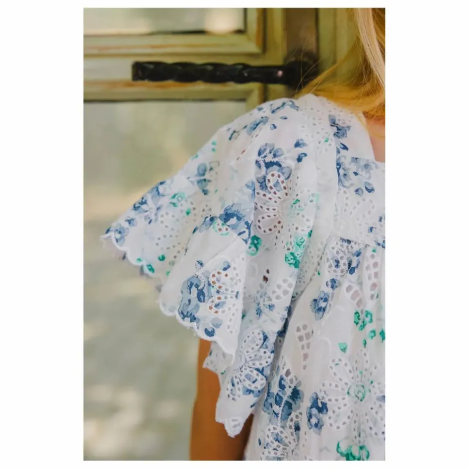 Sale Tartine et Chocolat Robe Ajourée Liberty | Blanc