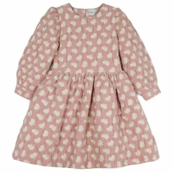 Hot Mipounet Robe Anita Fleurie Jacquard Coton Bio | Rose poudré