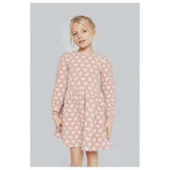 Hot Mipounet Robe Anita Fleurie Jacquard Coton Bio | Rose poudré