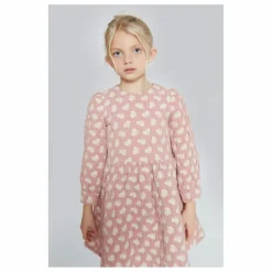 Hot Mipounet Robe Anita Fleurie Jacquard Coton Bio | Rose poudré