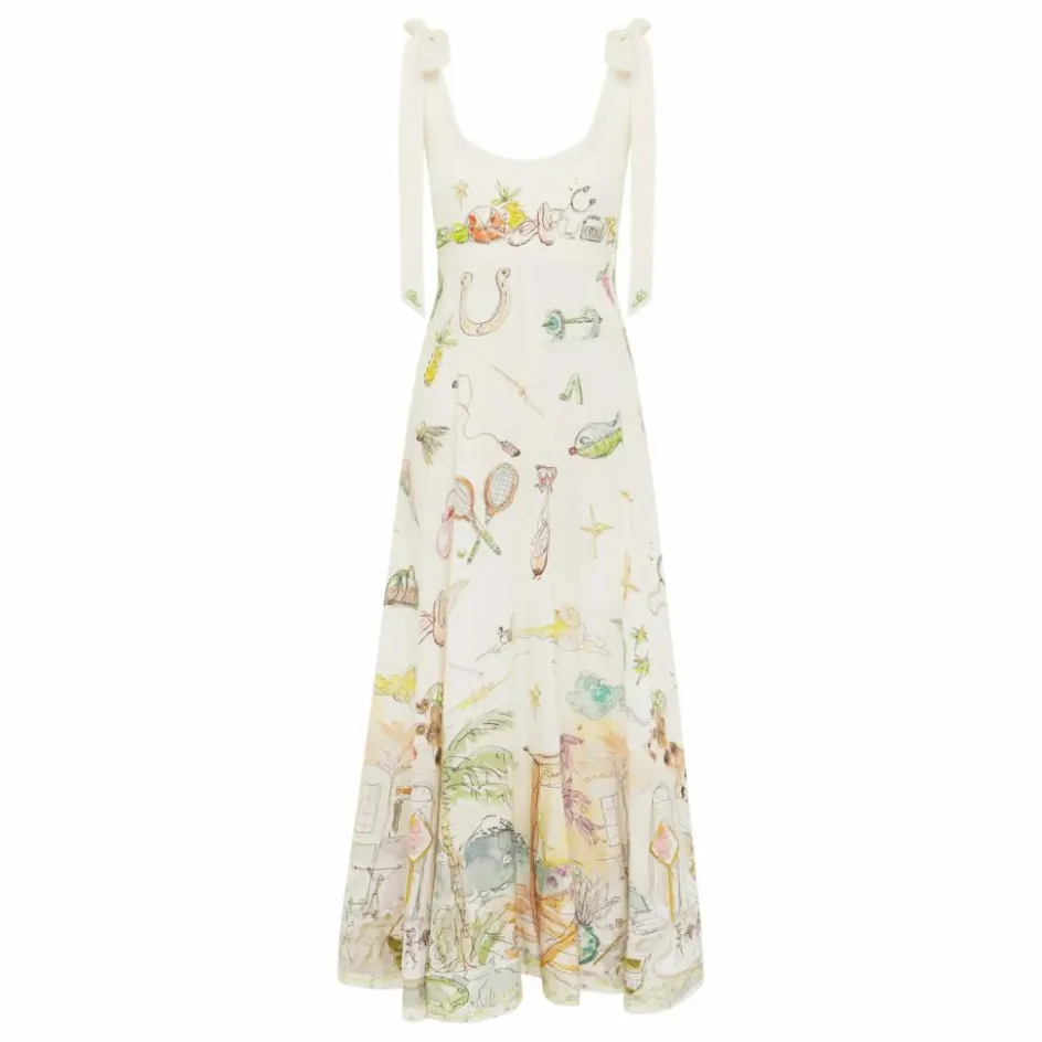 Sale Alémais Robe Anouk Ballet Lin | Crème