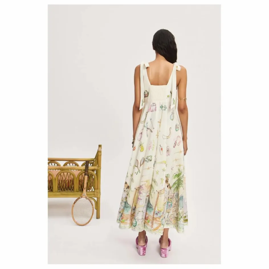 Sale Alémais Robe Anouk Ballet Lin | Crème