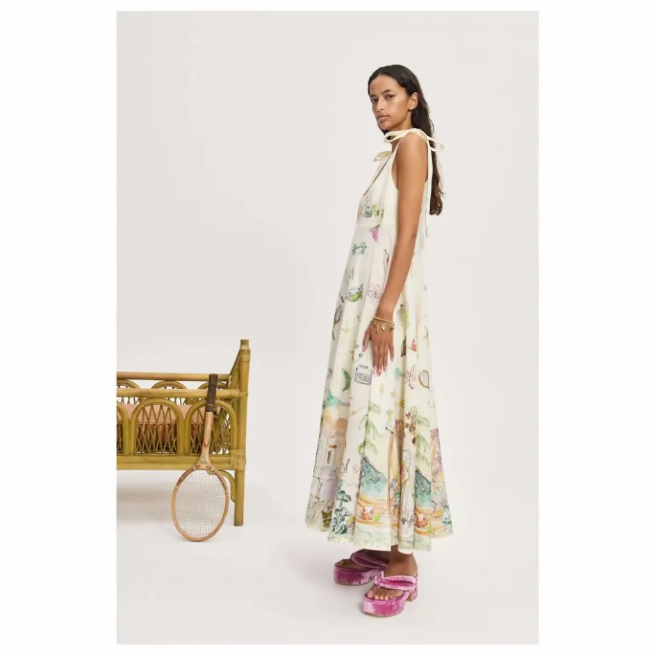 Sale Alémais Robe Anouk Ballet Lin | Crème