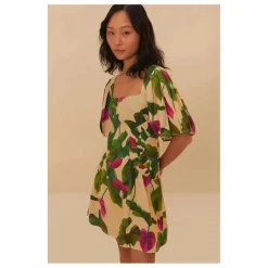 Clearance Robe Anthurium Leaves Lin | Femme Robes, Combinaisons