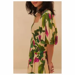 Clearance Robe Anthurium Leaves Lin | Femme Robes, Combinaisons