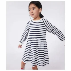 Sale Petit Bateau Robe Bistelle Jersey Lourd Bio | Blanc