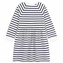 Sale Petit Bateau Robe Bistelle Jersey Lourd Bio | Blanc