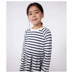 Sale Petit Bateau Robe Bistelle Jersey Lourd Bio | Blanc