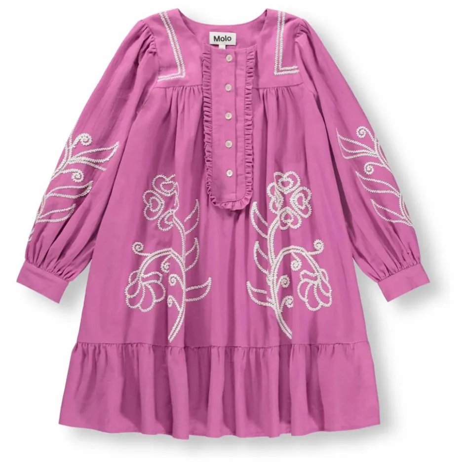 Best Molo Robe Boutonnée Crelo Fleurs Coton Bio | Violet