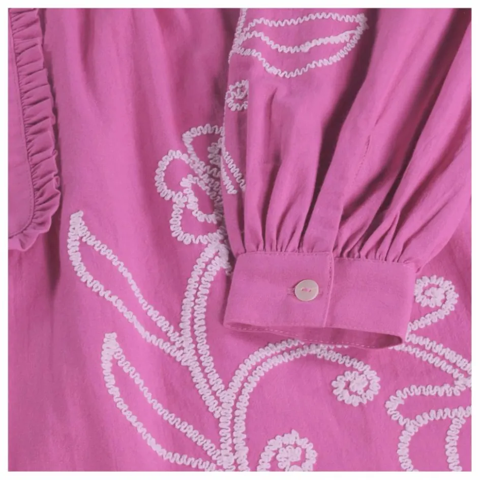 Best Molo Robe Boutonnée Crelo Fleurs Coton Bio | Violet