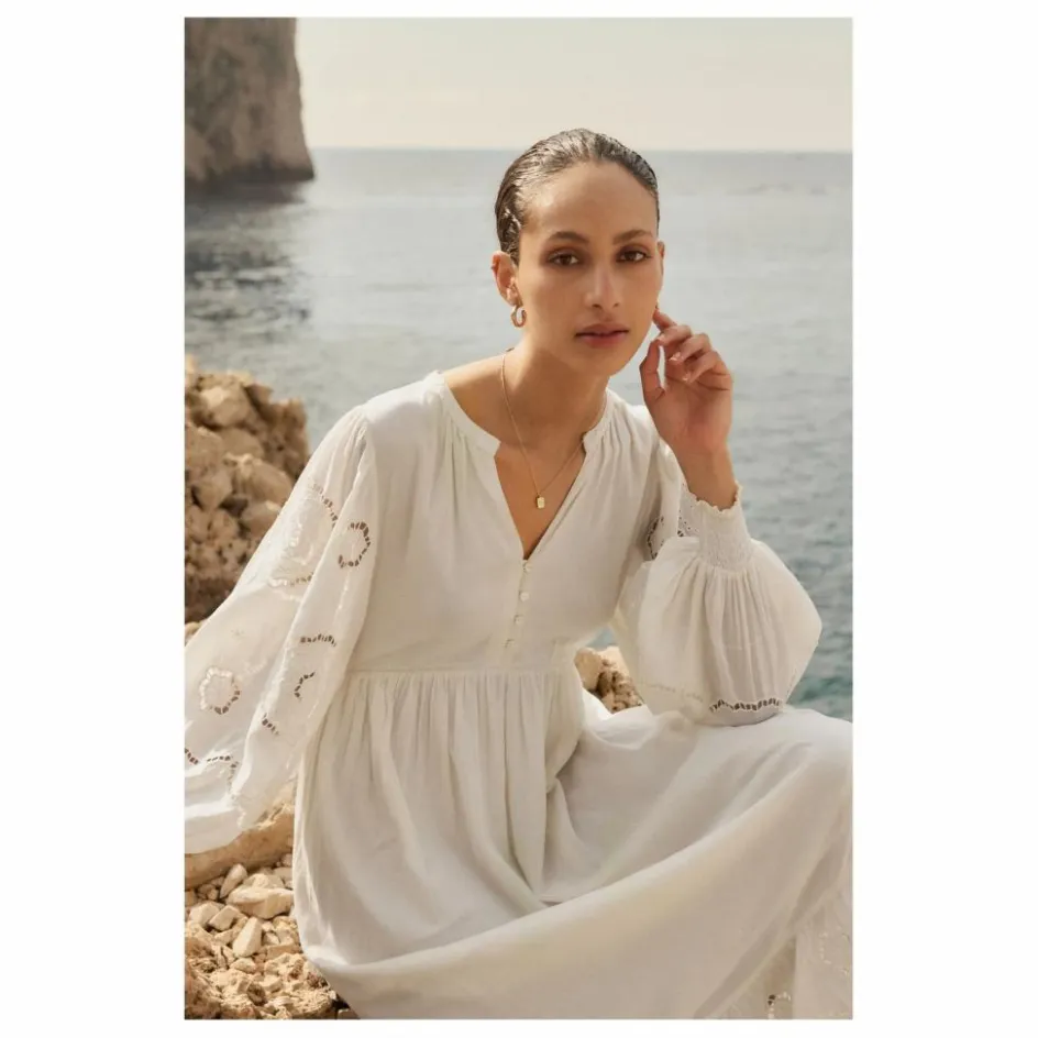 Alma Deia Robe Brodé Manches Longues en Coton Bio ||Femme Robes, Combinaisons