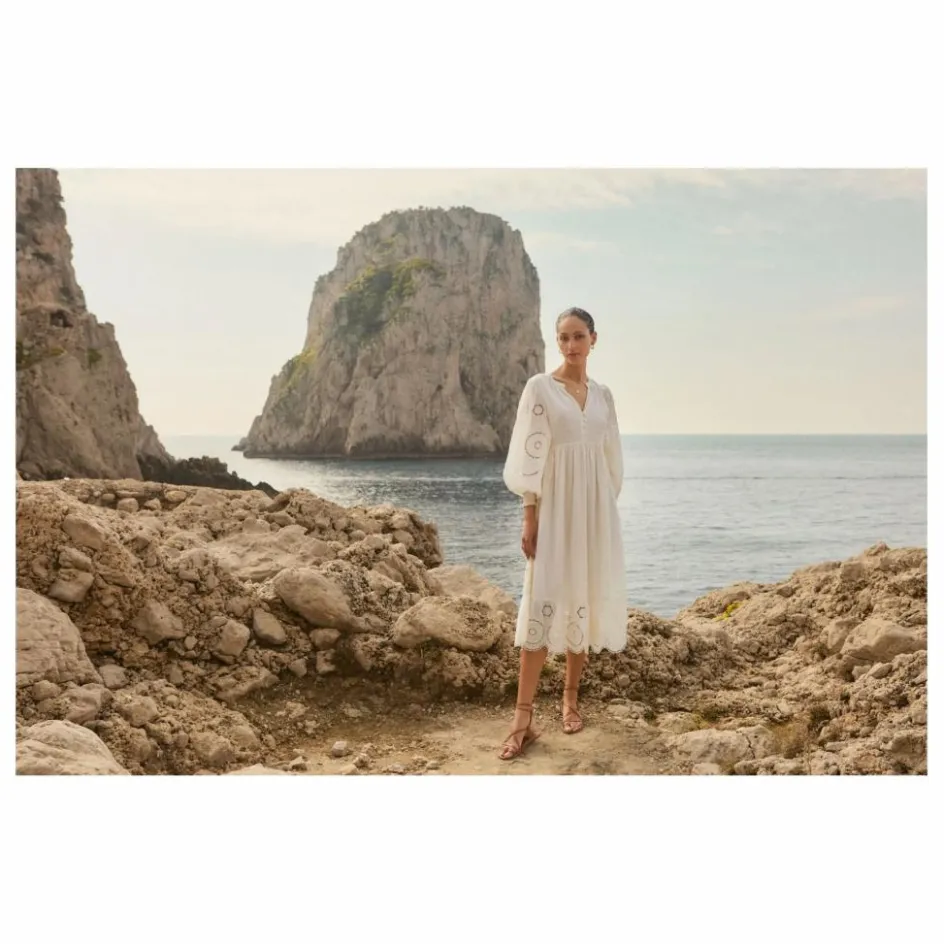 Alma Deia Robe Brodé Manches Longues en Coton Bio ||Femme Robes, Combinaisons