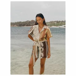 Clearance Soleil Soleil Robe Brodie Clove Lin | Ecru