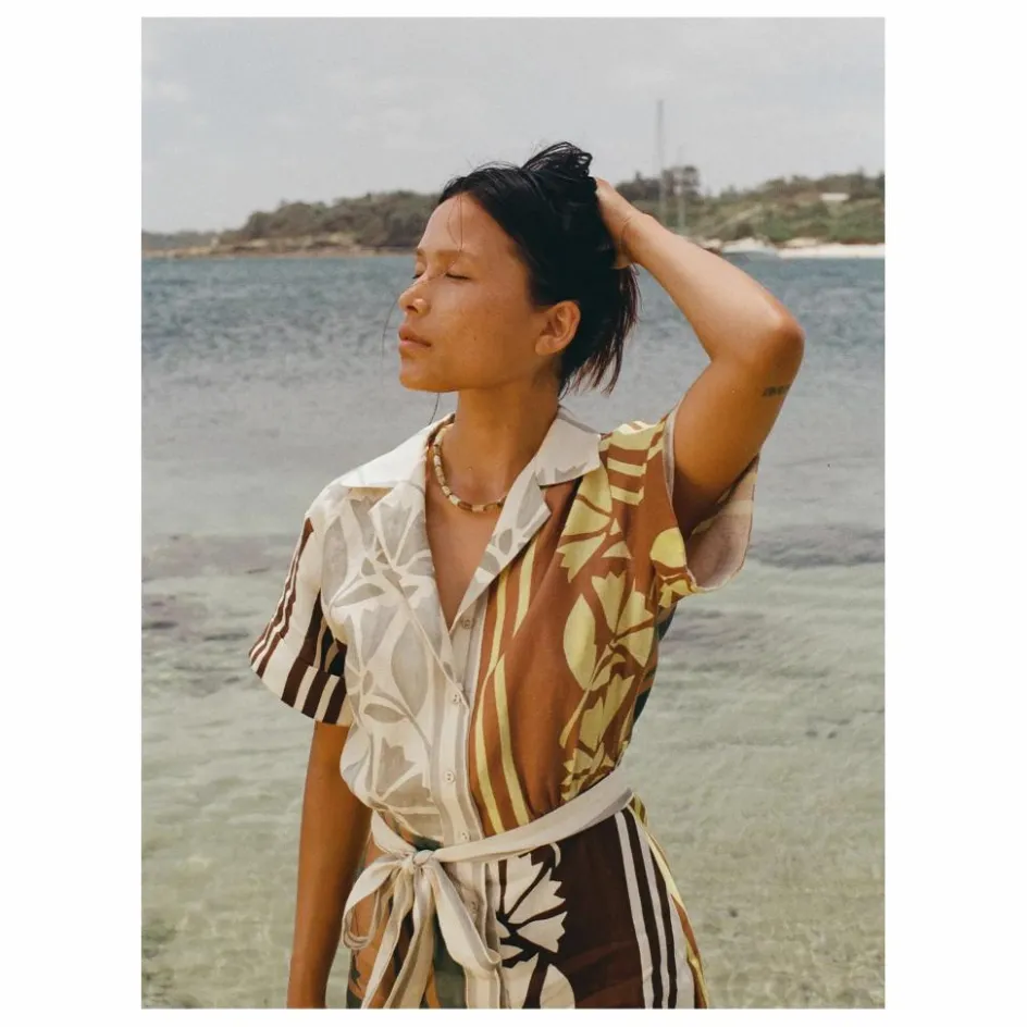 Clearance Soleil Soleil Robe Brodie Clove Lin | Ecru