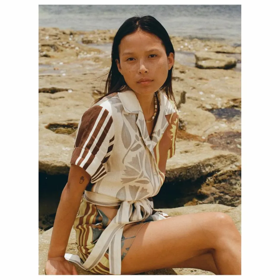 Clearance Soleil Soleil Robe Brodie Clove Lin | Ecru