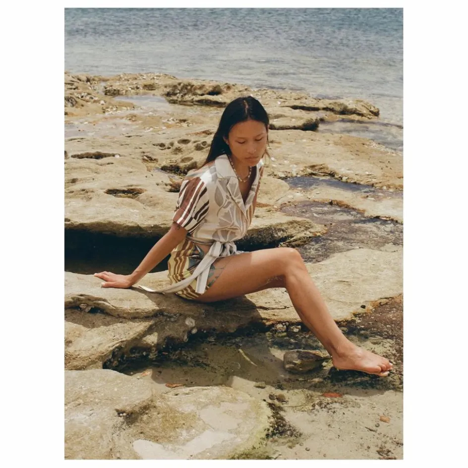Clearance Soleil Soleil Robe Brodie Clove Lin | Ecru