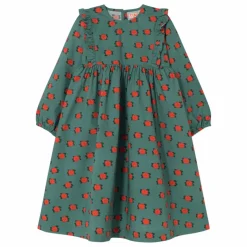 Tinycottons Robe Camelias Popeline | Turquoise