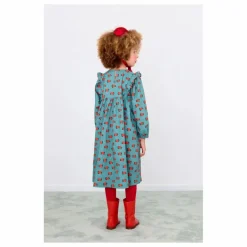 Tinycottons Robe Camelias Popeline | Turquoise