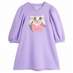 New Mini Rodini Robe Chat Coton Bio | Violet