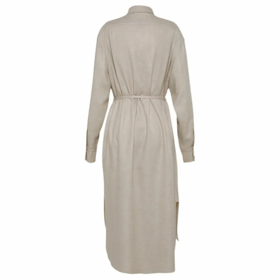 Pomandère Robe Chemise Etamine Laine | Ecru