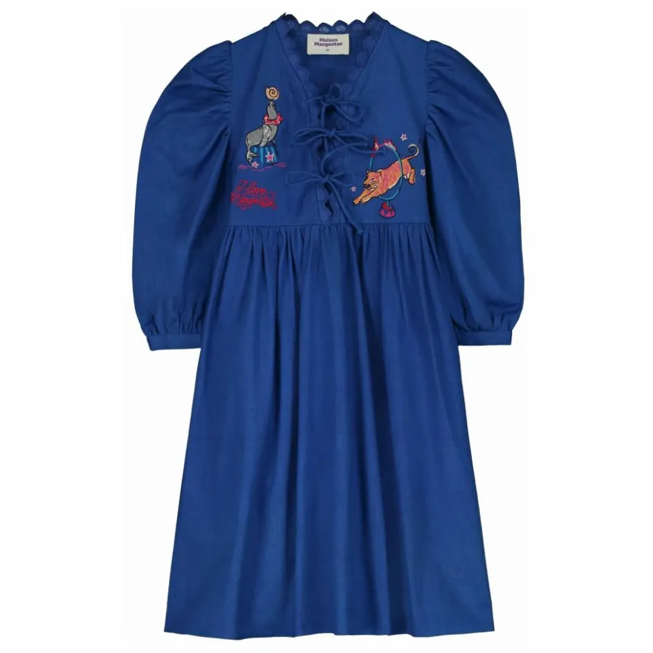 Discount Maison Mangostan Robe Circus Coton Bio | Bleu
