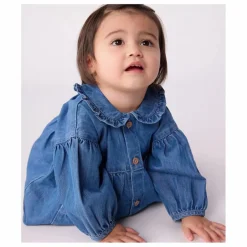 Petit Bateau Robe Col Denim Coton Bio || Robes