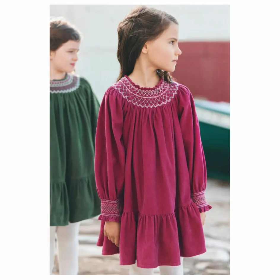 Outlet Tartine et Chocolat Robe Col Smocké | Magenta