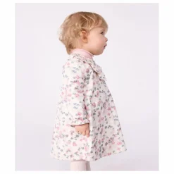 Petit Bateau Robes*Robe Col Volant Fleurie Coton Bio |