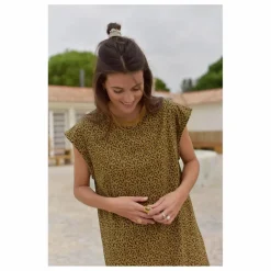Discount Marlot Paris Robe Constance Mini Léopard Coton Bio - Collection Femme | Marron