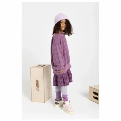 Outlet Hundred Pieces Robe Courte AOP KISS Coton Bio | Violet