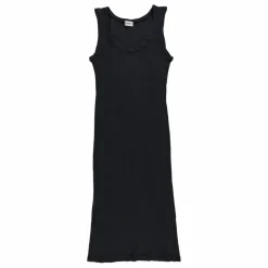 Hot Poudre Organic Robe Côtelée Fève - Collection Femme | Noir