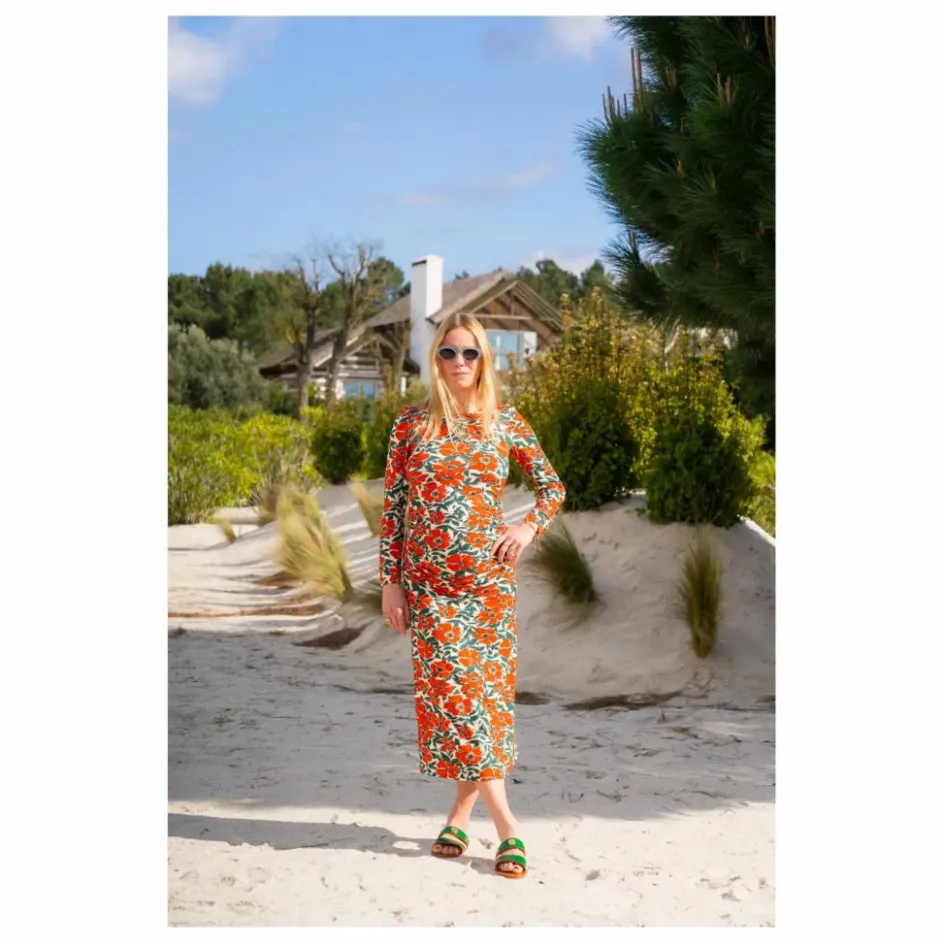 New Paloma Collection Robe de Grossesse Thelma Coquelicot | Rouge