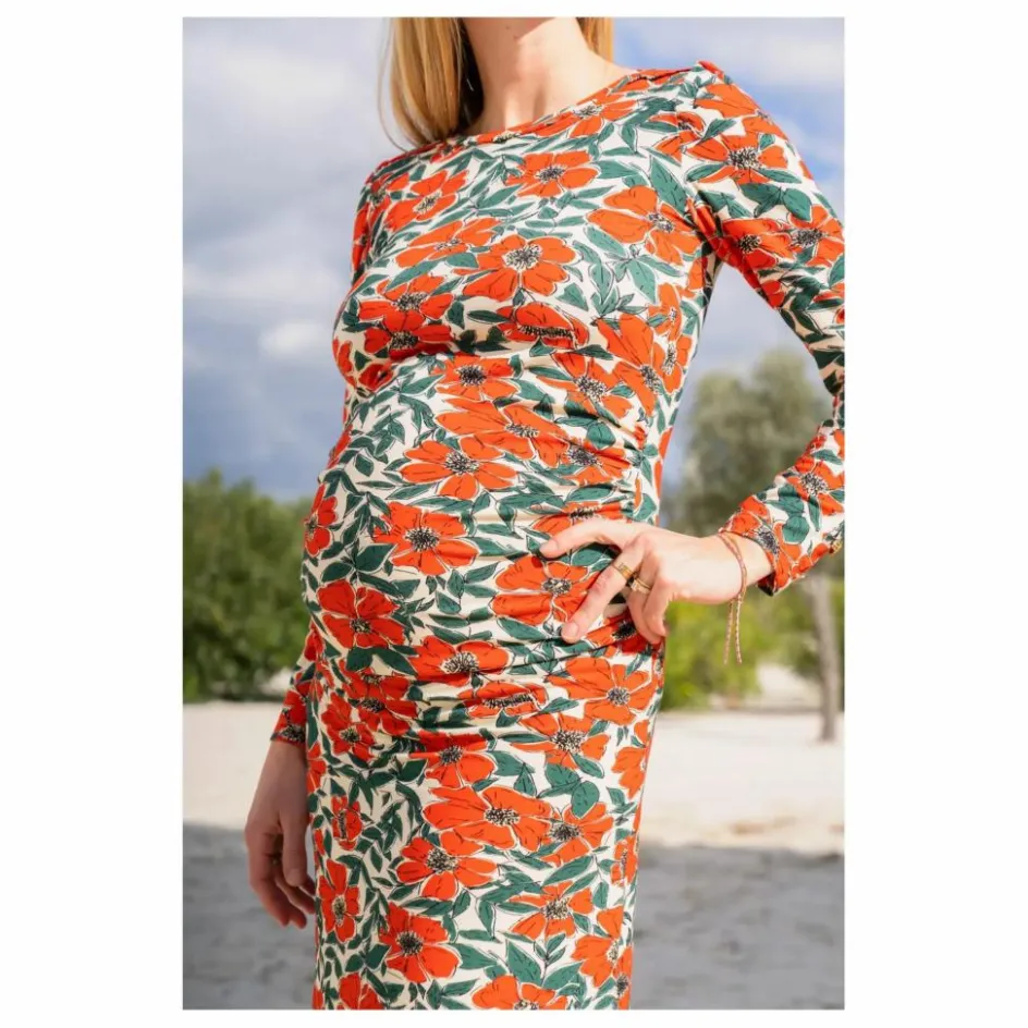 New Paloma Collection Robe de Grossesse Thelma Coquelicot | Rouge