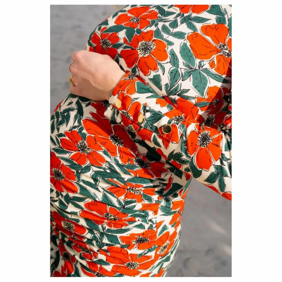 New Paloma Collection Robe de Grossesse Thelma Coquelicot | Rouge