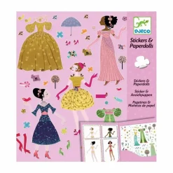 Outlet Djeco Robe des 4 saisons Stickers et paper dolls Multicolore