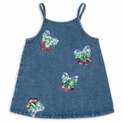 Clearance Konges Sløjd Robe en Jean Sequins Magot Coton Bio | Bleu