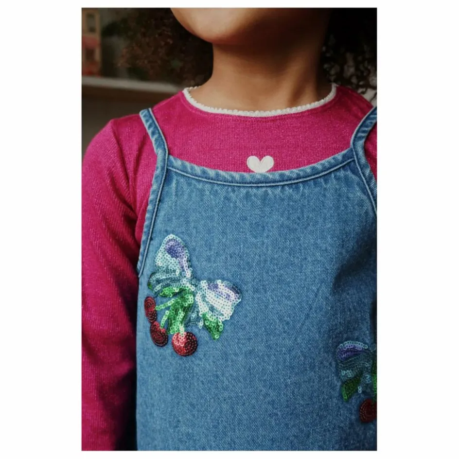 Clearance Konges Sløjd Robe en Jean Sequins Magot Coton Bio | Bleu