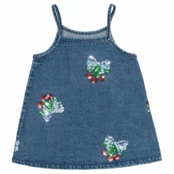 Clearance Konges Sløjd Robe en Jean Sequins Magot Coton Bio | Bleu