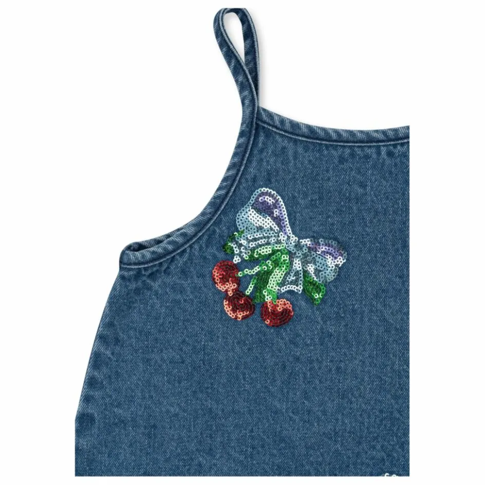 Clearance Konges Sløjd Robe en Jean Sequins Magot Coton Bio | Bleu