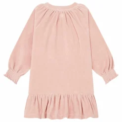 SMALLABLE BASICS Robe Fille Courte à Volants en Velours | Rose poudré