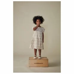 Sale Coco au Lait Robe Fleurs Coton Bio | Ecru
