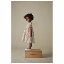 Sale Coco au Lait Robe Fleurs Coton Bio | Ecru