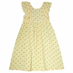 Sale Tocoto Vintage Robe Fleurs Volants | Jaune