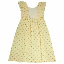 Sale Tocoto Vintage Robe Fleurs Volants | Jaune