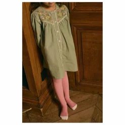 Clearance Louise Misha Robe Floriane Velours Côtelé Fin | Vert amande