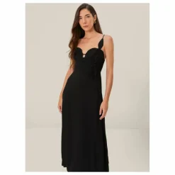 Discount Farm Rio Robe Flowered | Noir