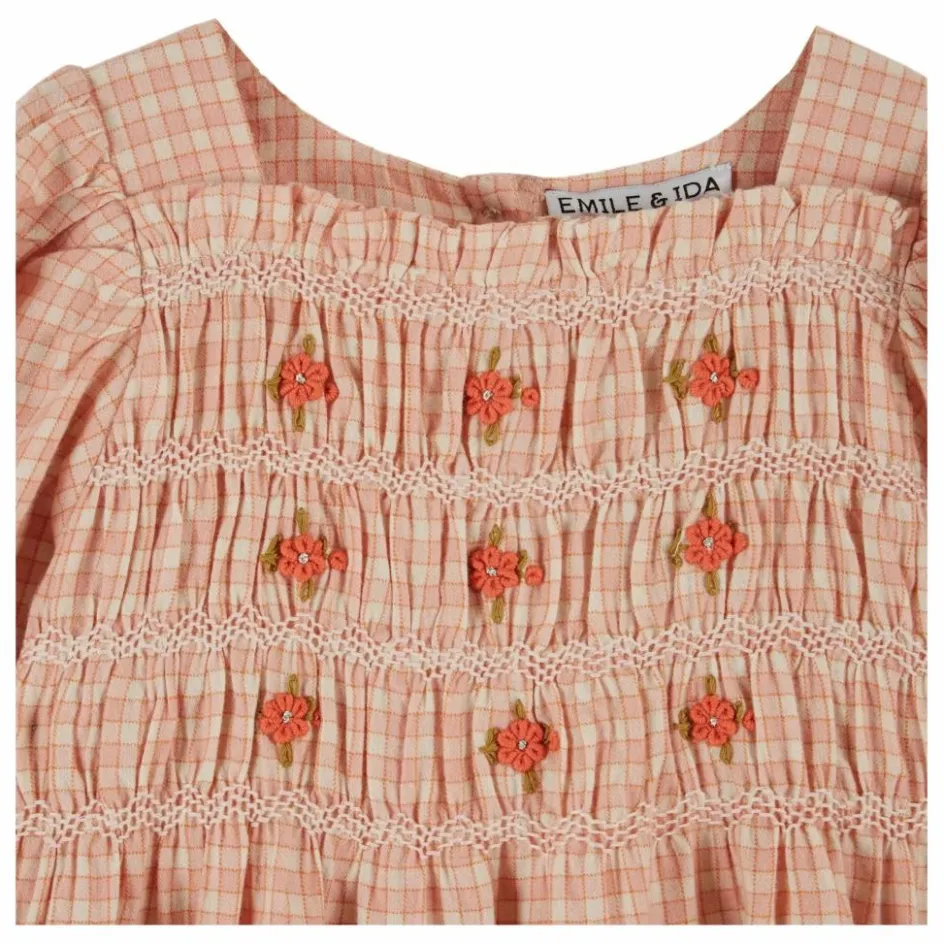 New Emile et Ida Robe Froncée Ecolière | Rose