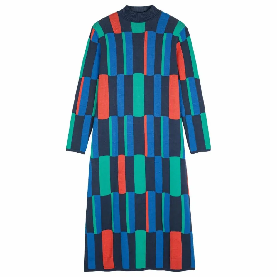 Best Bobo Choses Robe Géométrique Jacquard Coton Bio - Collection Femme | Bleu